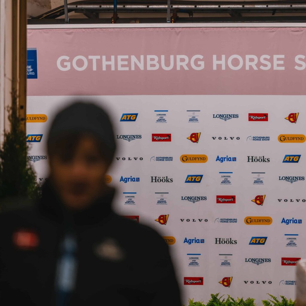Backdrop till intervjubås på Gothenburg Horse Show 2026